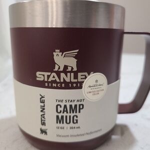Stanley Burgundy Insulated Mug with Silver Rim